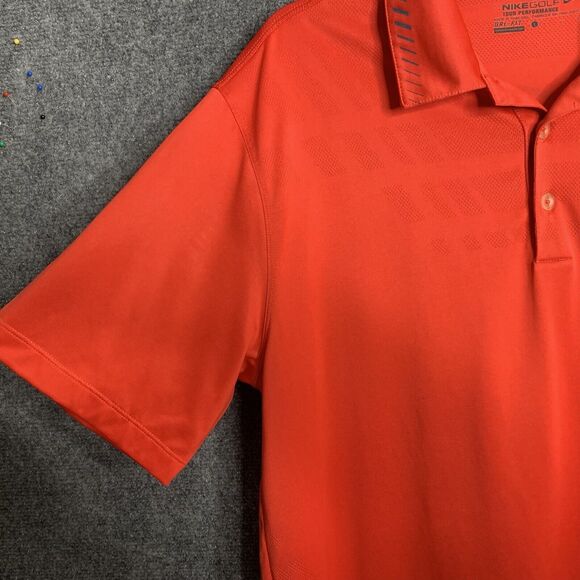 Nike Golf Polo Shirt Men Large Tour Performance Red Short Sleeve Dri Fit - Picture 6 of 12